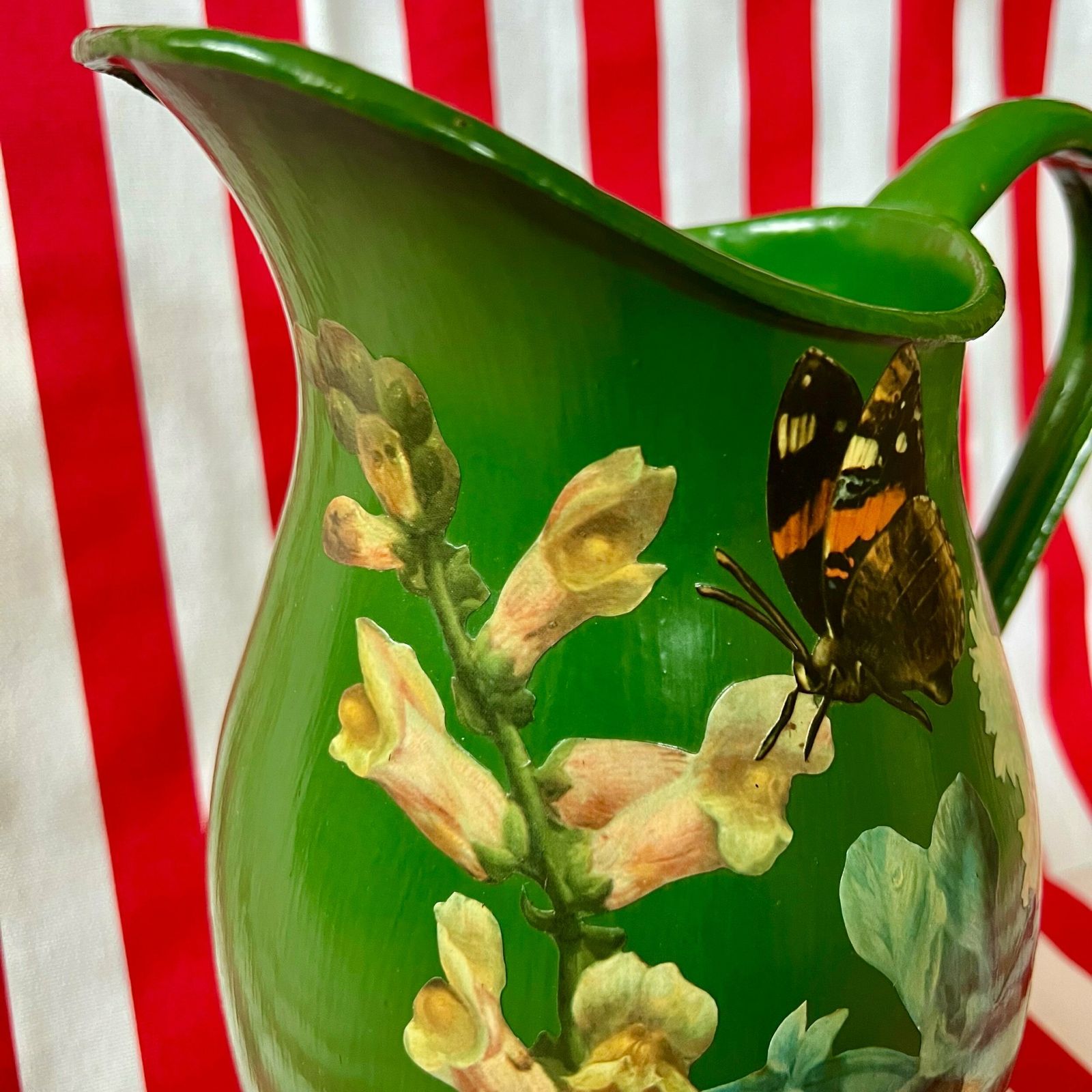 Enamel Découpage Jug photo for sale