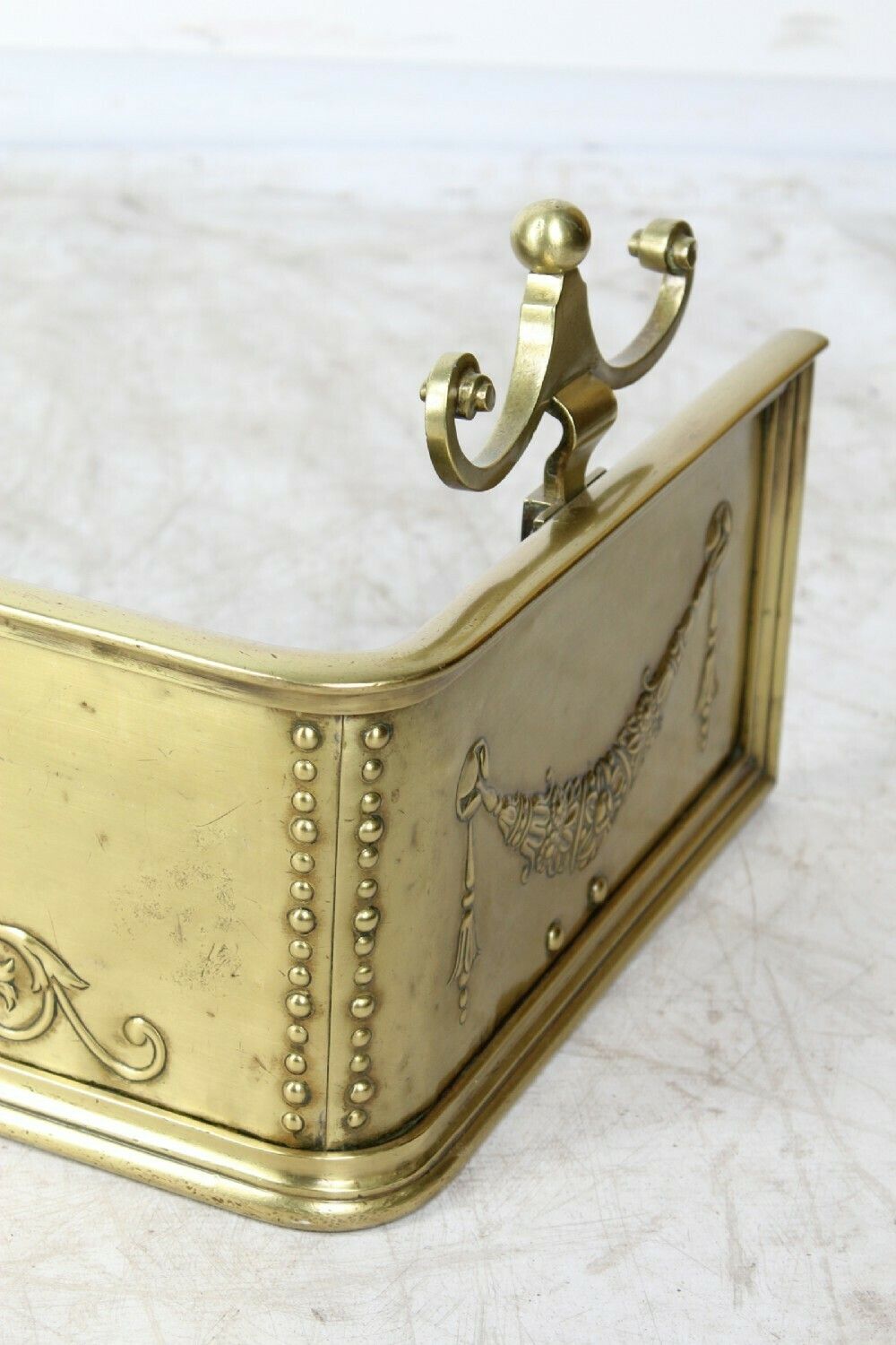 Large (4ft6) Victorian Brass Neoclassical Fire Fender photo buy