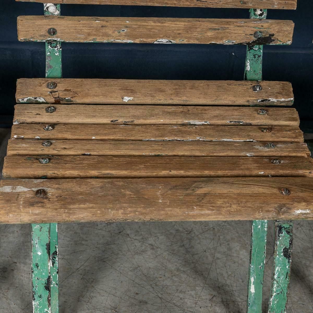 photo vinterior 19th Century Set Of Four Victorian Wrought Iron & Wood Garden Seats C.1890