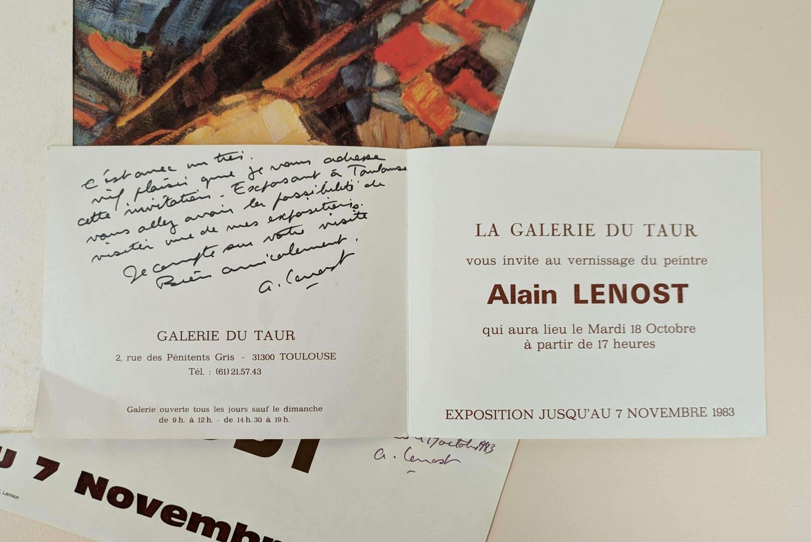 Vintage French Artist Alain Le Nost (1934   2023) 1980s Signed Exhibition Poster And Lithograph Art Print photo vintage