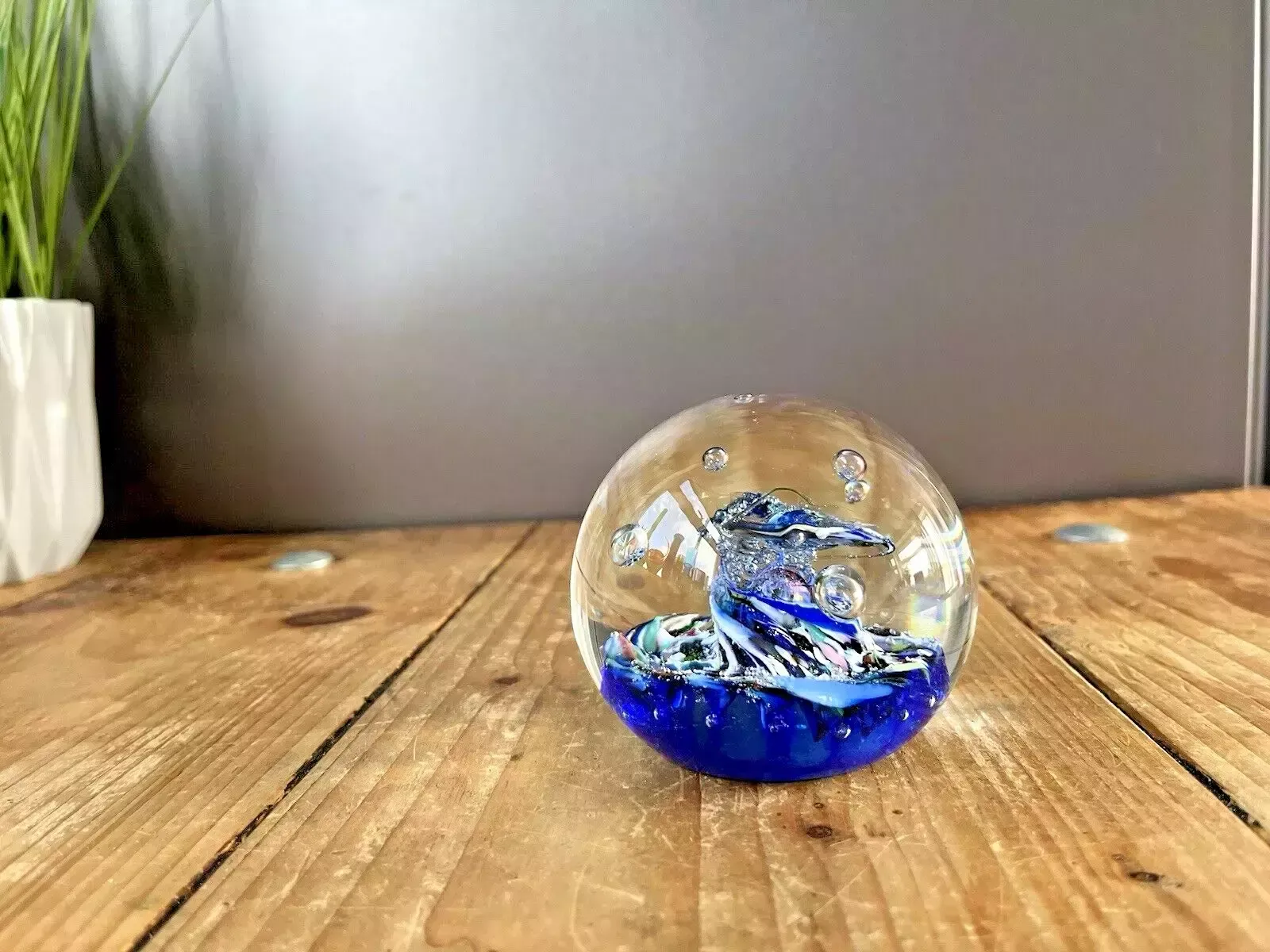 photo furniture Rare C1978 Caithness Glass Oban Studios Blue Myriad Paperweight Ct 91 Style One