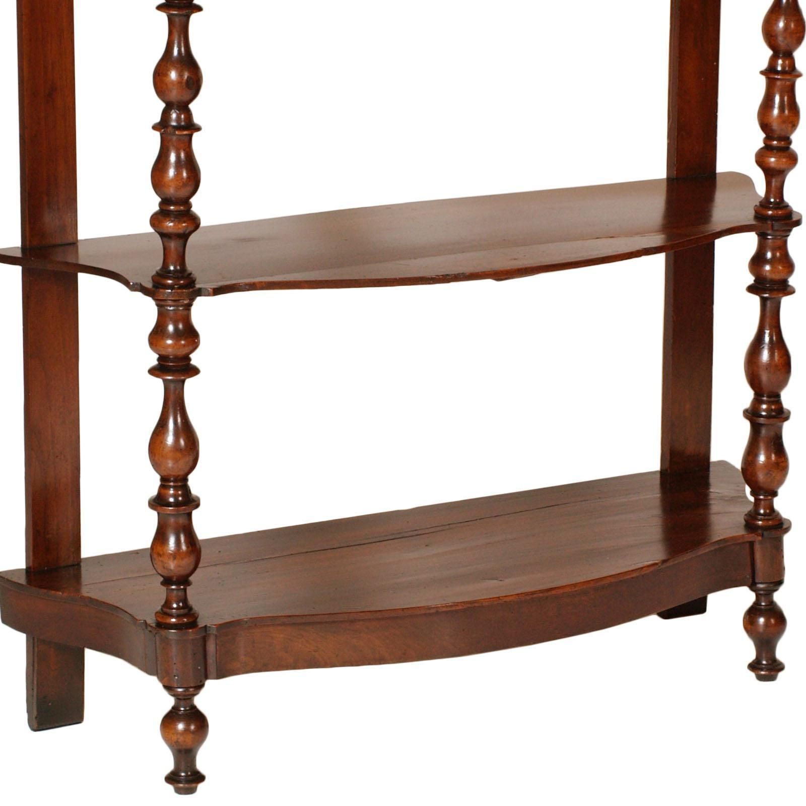 18th Century Venetian Baroque étagère, Massive Walnut Restored And Wax Polished photo for sale