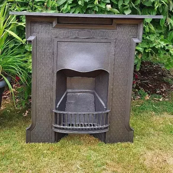 photo for sale Cast Iron Combination All In One Fireplace. Circa1915. Cast Iron Fire Surround