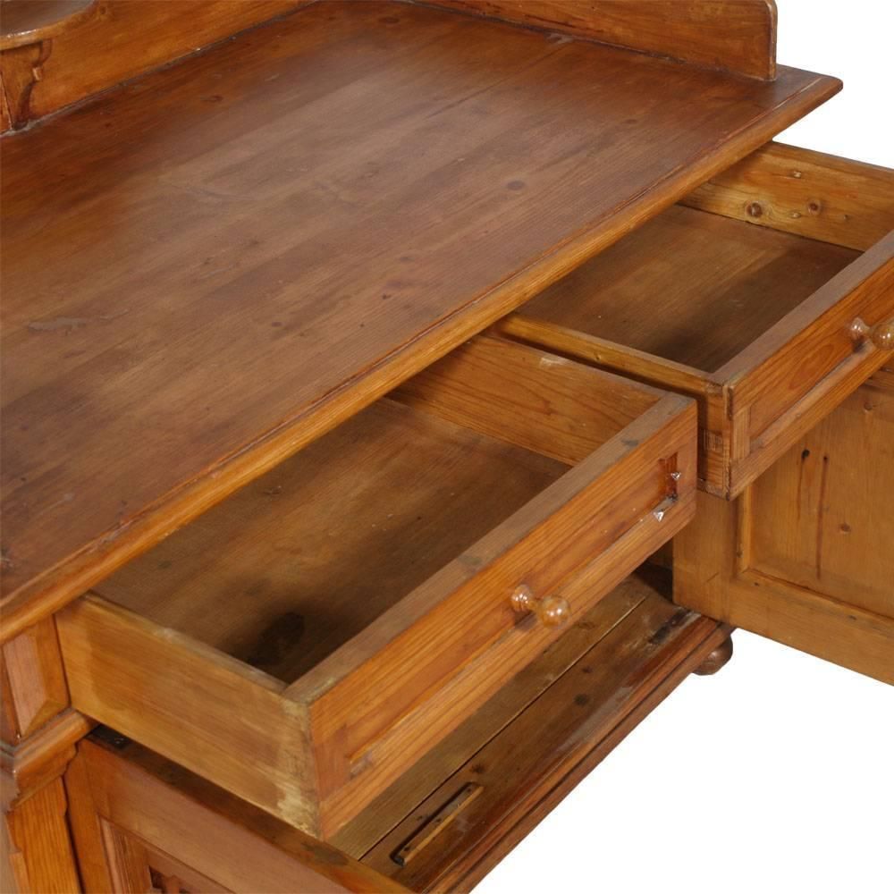 Antique Tyrol  Credenza Sideboard  Vanity In Solid Larch, Wax Polished photo 4712.0