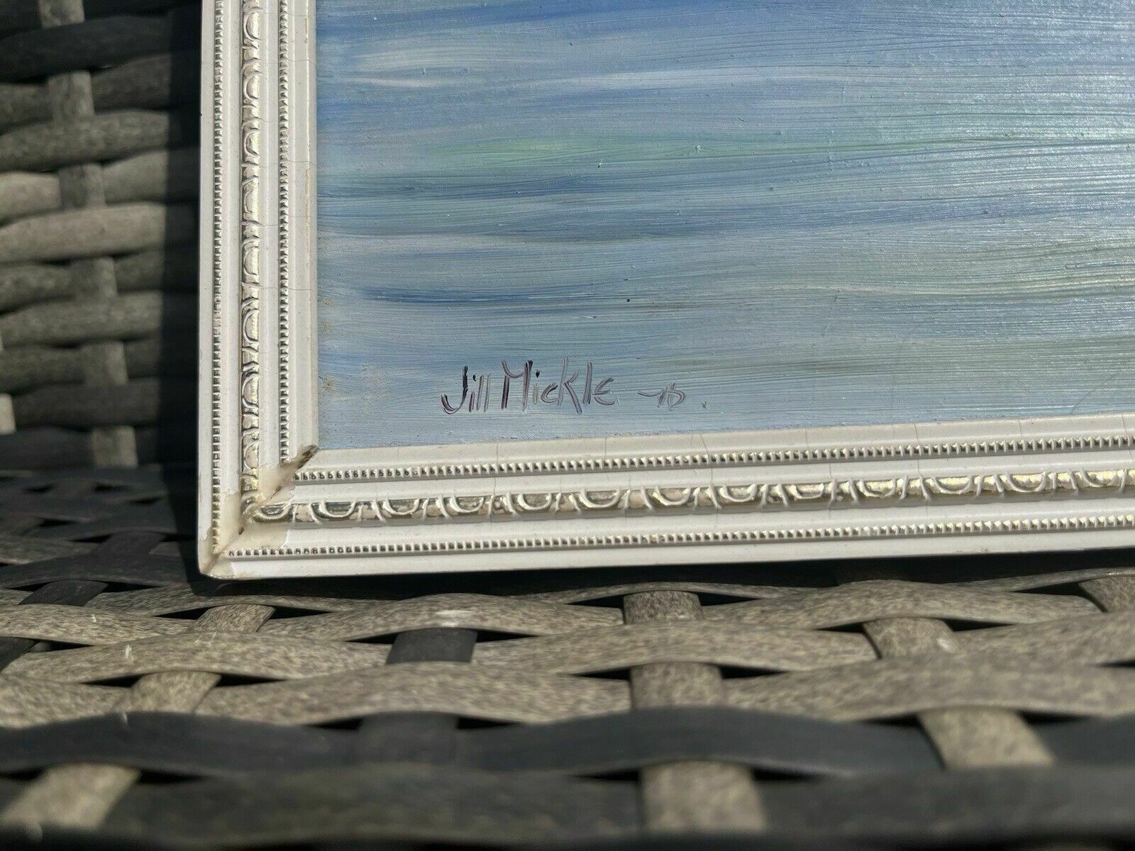 Original Jill Mickle Oil Painting Lifeboat Cafe Newry Beach Holyhead Anglesey photo vintage