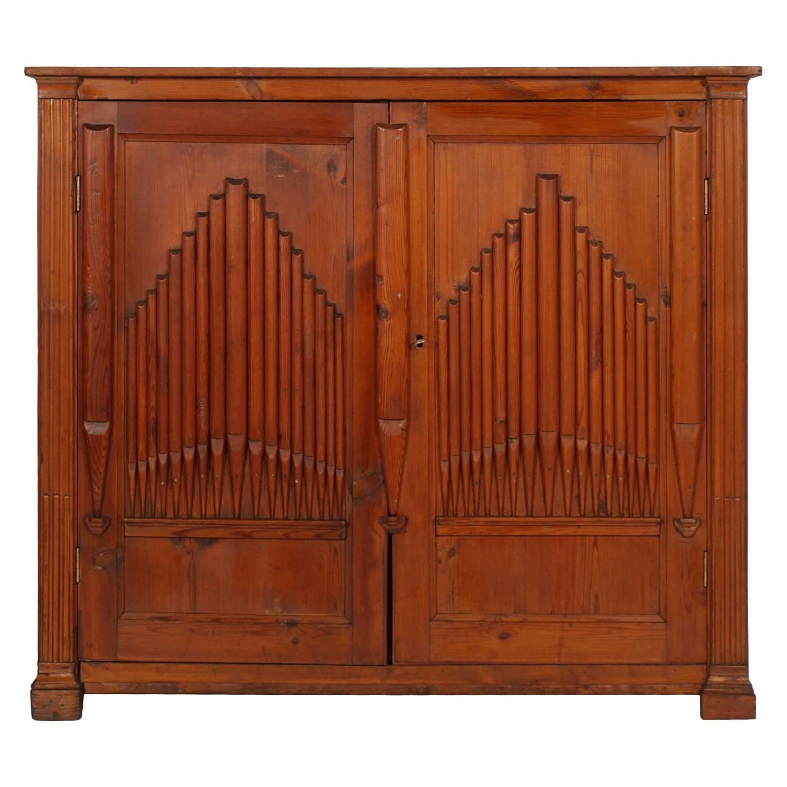 Early 19th Century Credenza Sideboard Of Church, Larch, Restored Polished To Wax