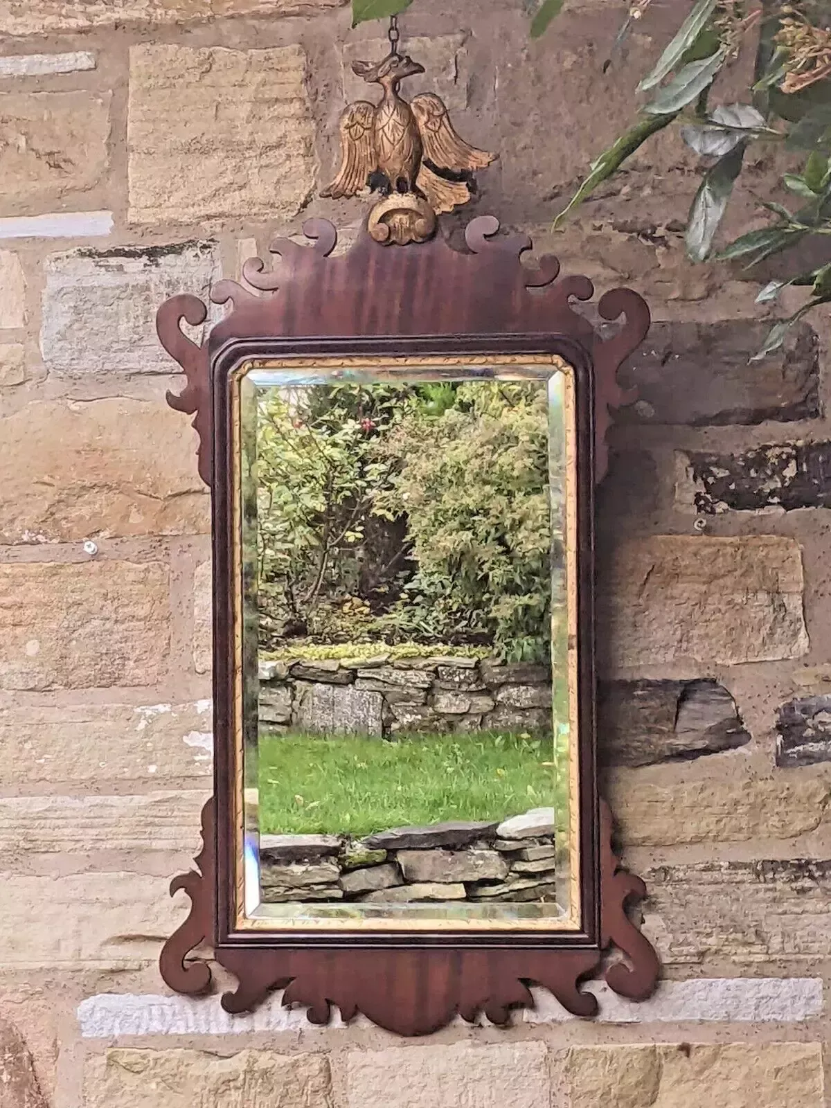 Antique Mahogany Pier Glass Mirror Regency Revival