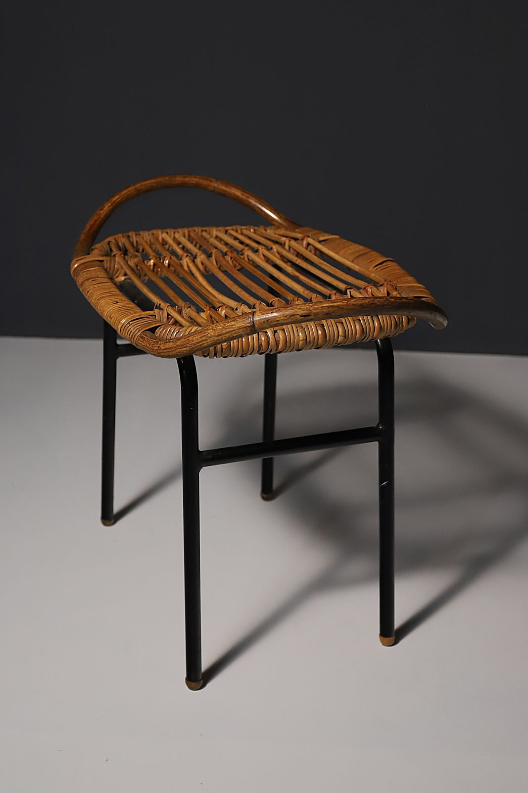 Mid Century Rattan Stool By Alan Fuchs, Uluv, 1960´S, Czechoslovakia photo furniture
