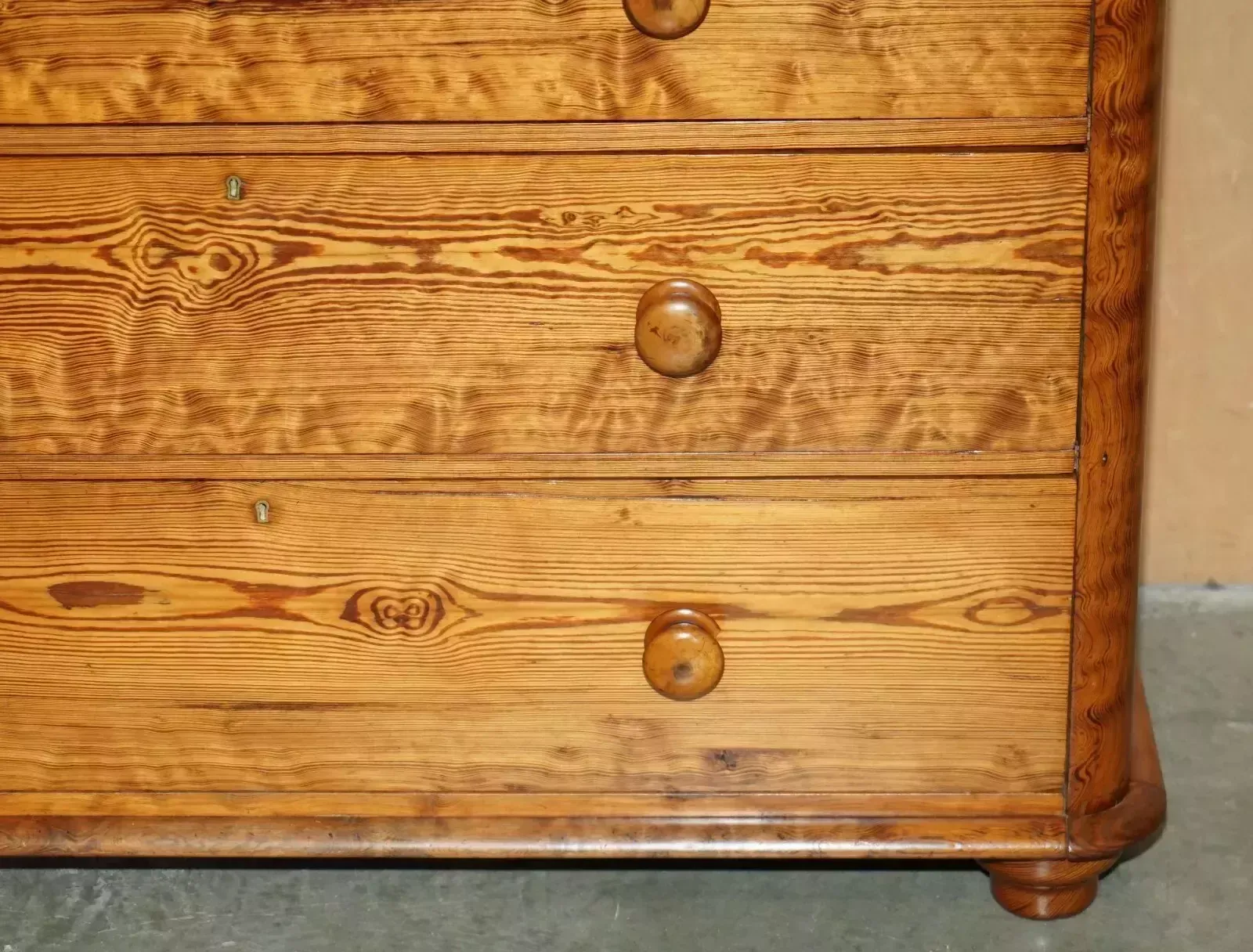 Very Large Antique Victorian Circa 1880 Farm House Pitch Pine Chest Of Drawers photo vintage