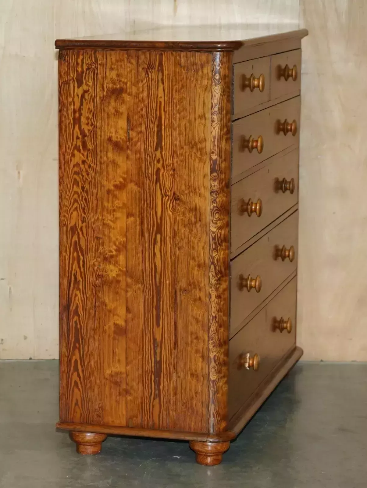 2850.0 Very Large Antique Victorian Circa 1880 Farm House Pitch Pine Chest Of Drawers photo