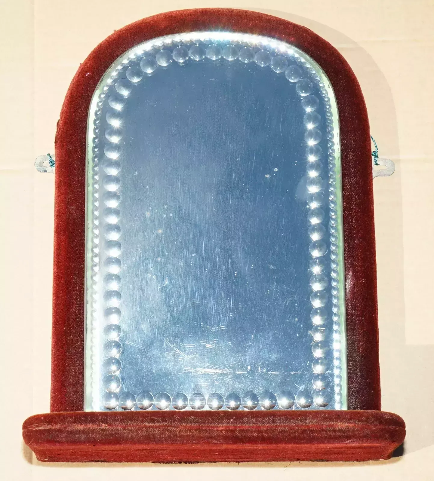 photo for sale Antique Pair Of English Circa 1880 Victorian Velvet Display Sorcerer's Mirrors