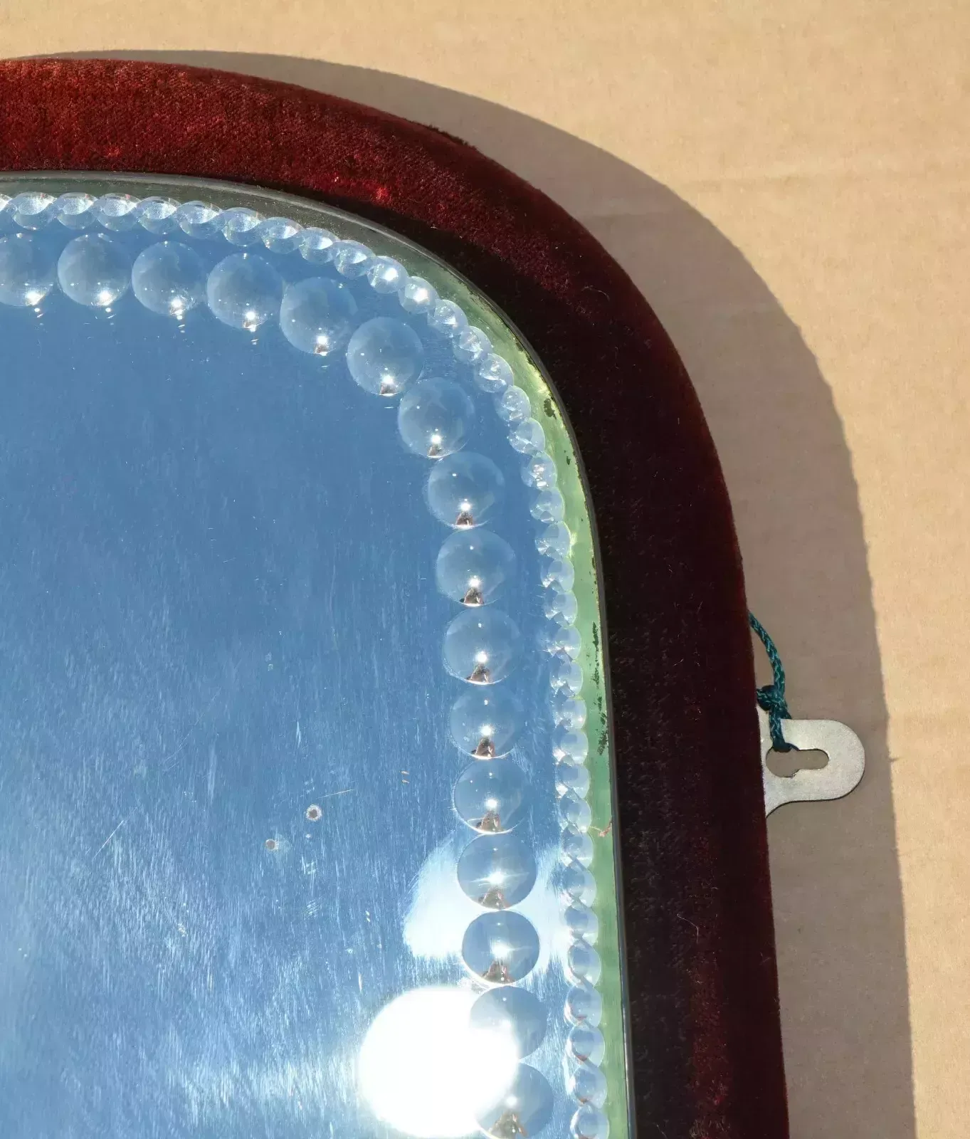 photo vinterior Antique Pair Of English Circa 1880 Victorian Velvet Display Sorcerer's Mirrors