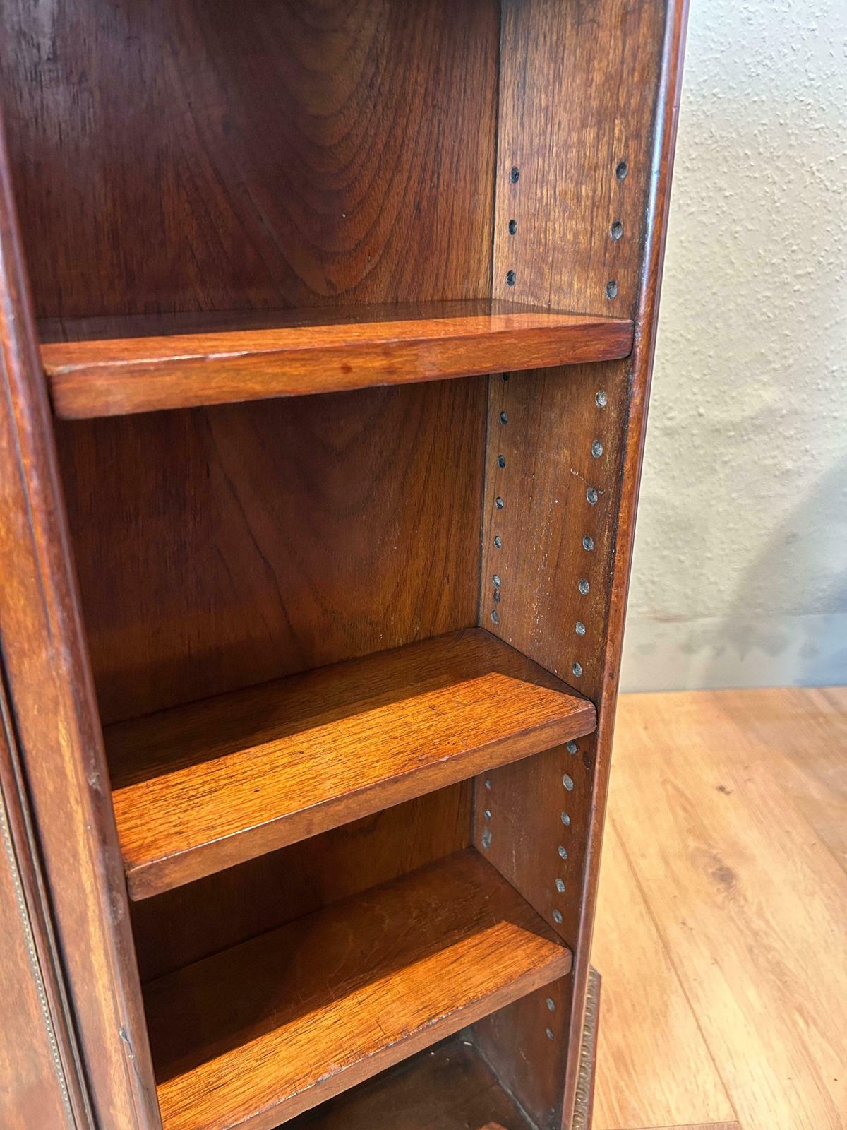 photo for sale Antique Octagonal Open Free Standing Bookcase In Partridge Wood