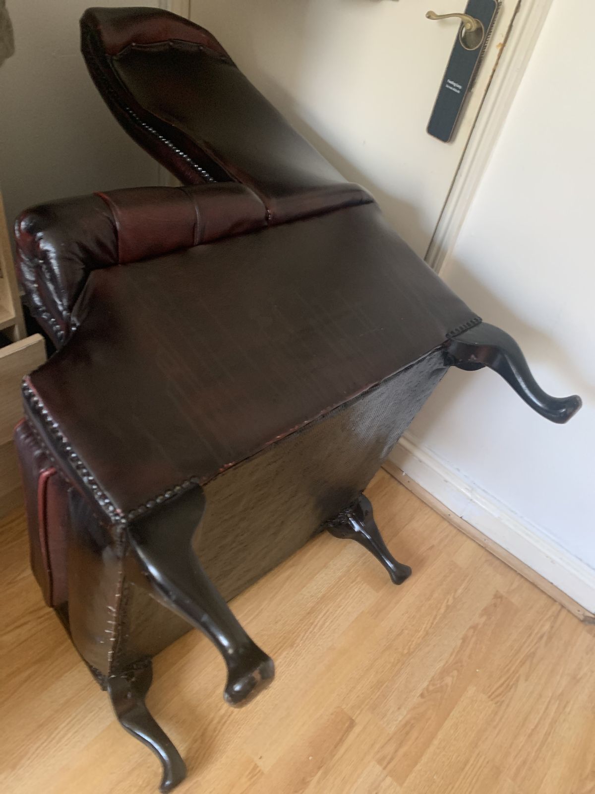 Vintage Chesterfield Real Leather Armchair   Oxblood Red photo for sale