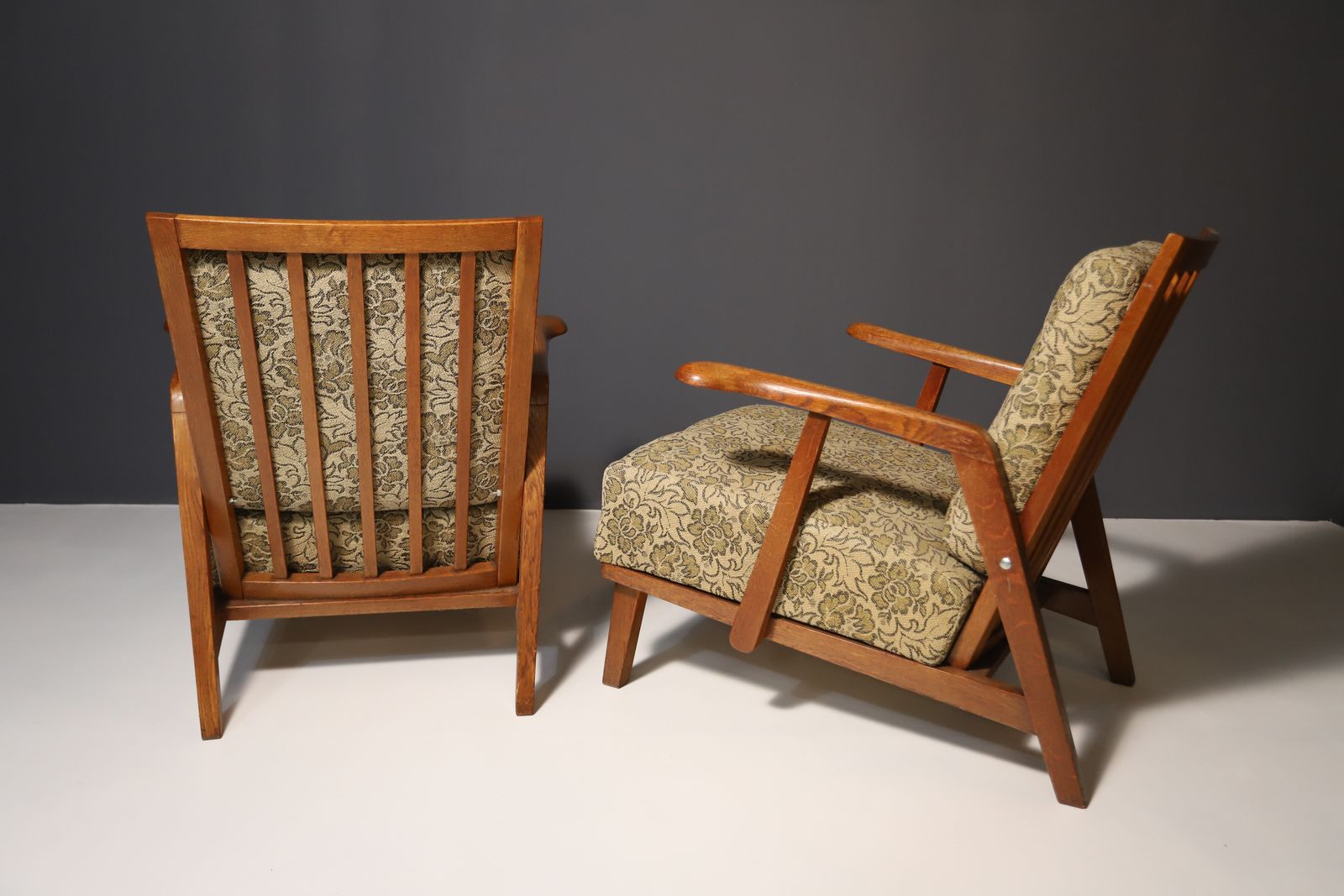 Pair Of Mid Century Armchairs, Czechoslovakia, Circa 1940´S photo vintage