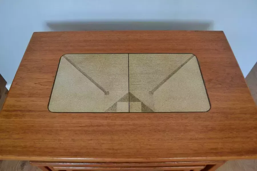 Mid Century Teak Tiled Inlayed Nest Of Table Poul H Poulsen For Gangso Mobler photo Furniture