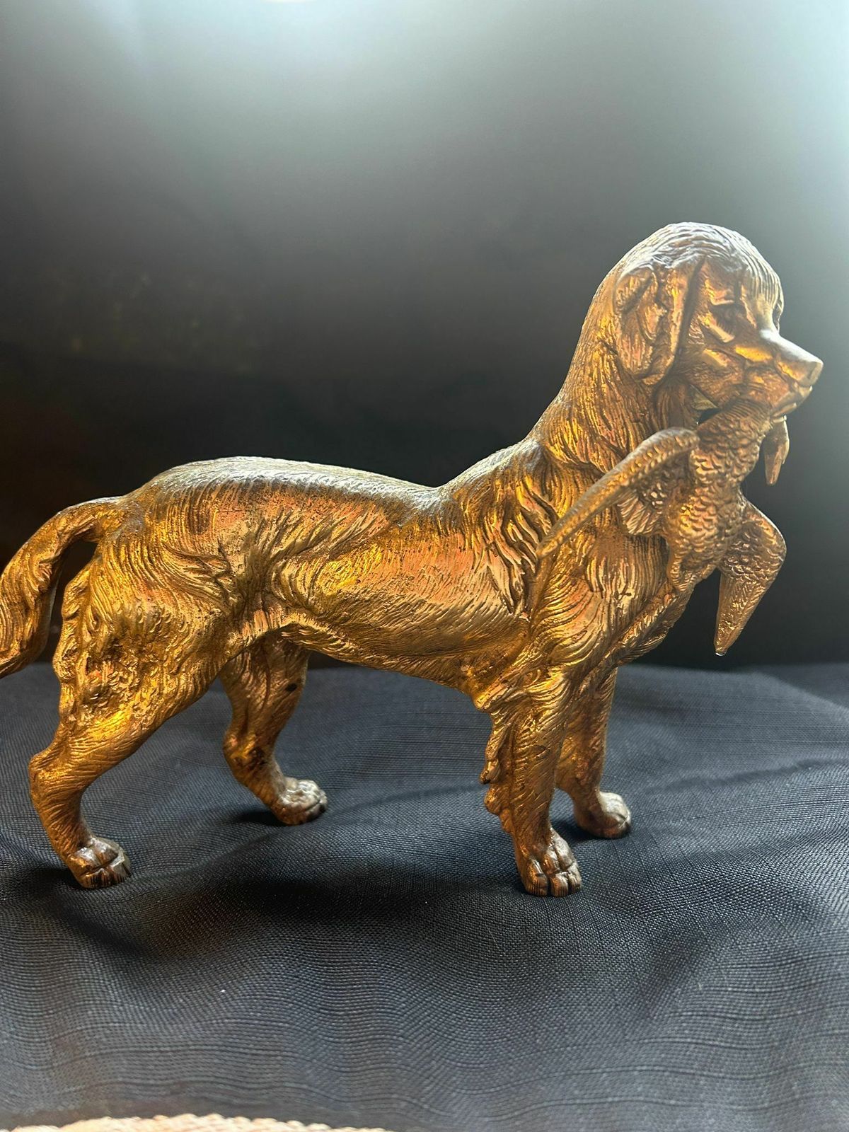 Late 19th Early 20th Century Gun Dog And Pheasant Bronze Sculpture Attributed To J. Moigniez photo for sale