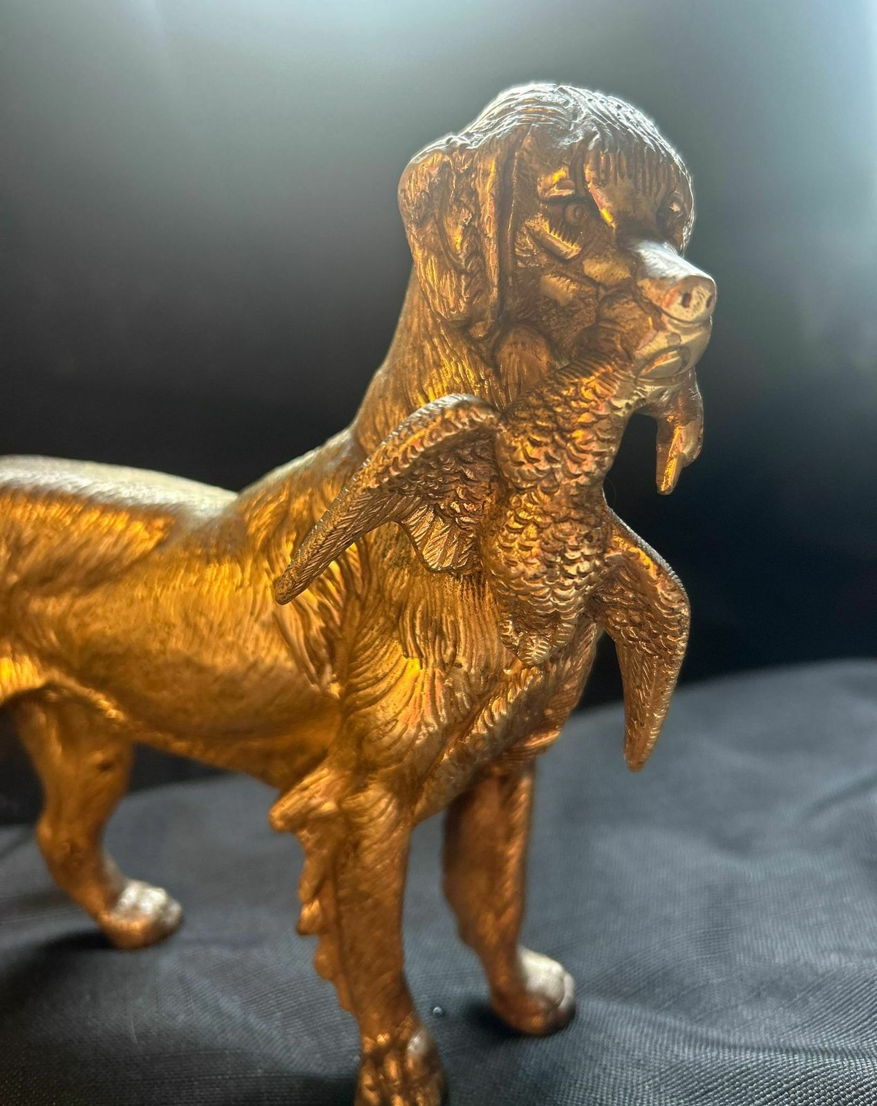 Late 19th Early 20th Century Gun Dog And Pheasant Bronze Sculpture Attributed To J. Moigniez photo Art