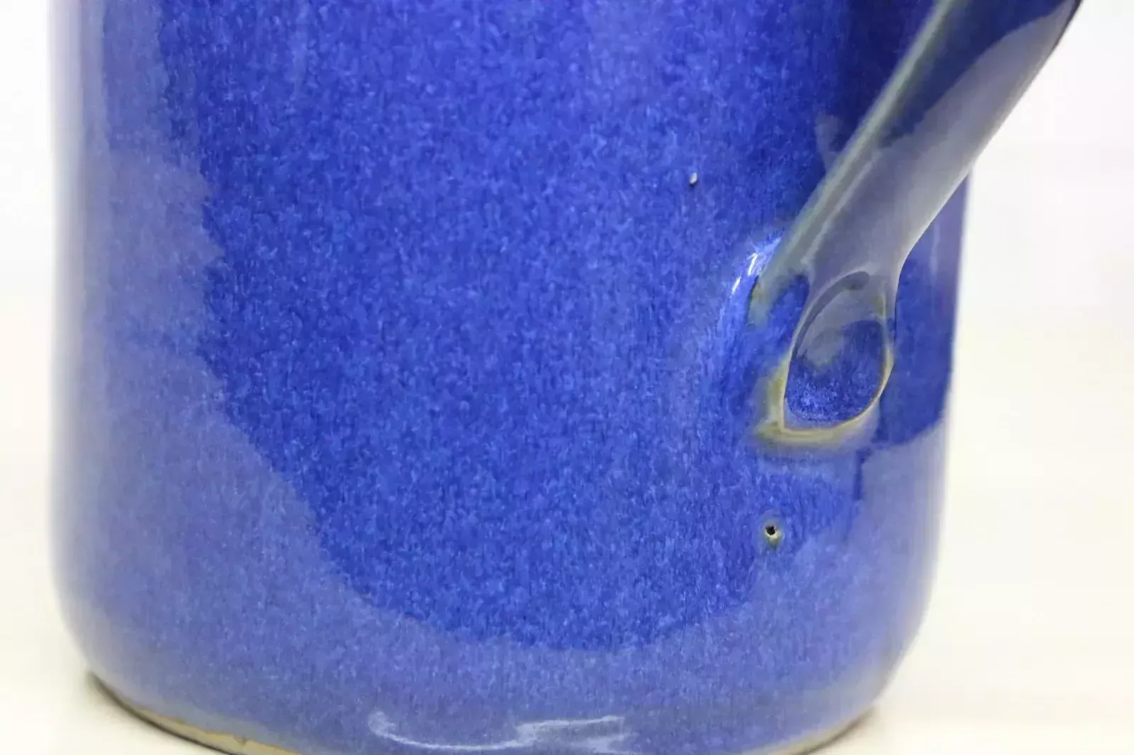 photo furniture Vintage French Confit Pot Twin Handle Cobalt Blue Colouring & Gloss Glazed