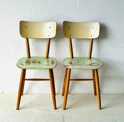photo vintage Eetkamerstoelen Van Ton, 1960, Set Van 4