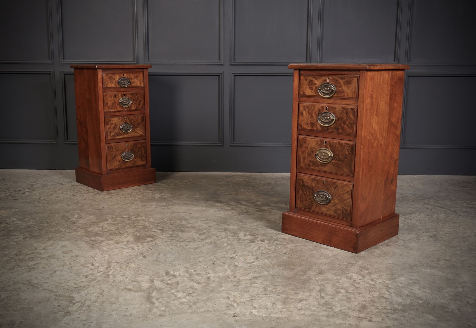 Pair Of Walnut Bedside Chests photo for sale