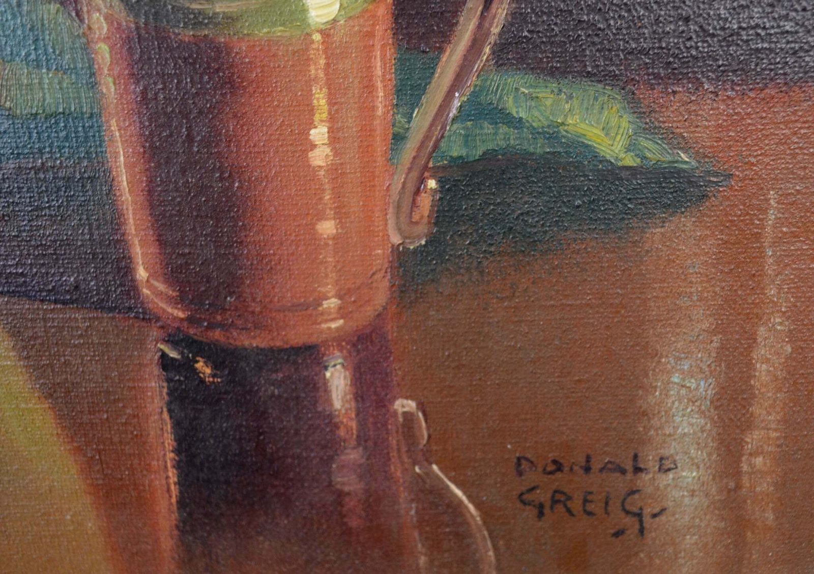 Vintage Still Life Oil On Canvas   Donald Greig 1916  09 photo buy