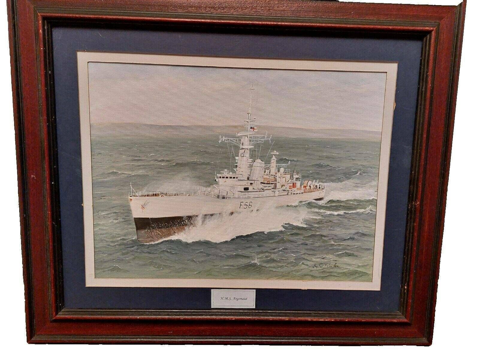 Hms Argonaut Painting In Oils, 1990s