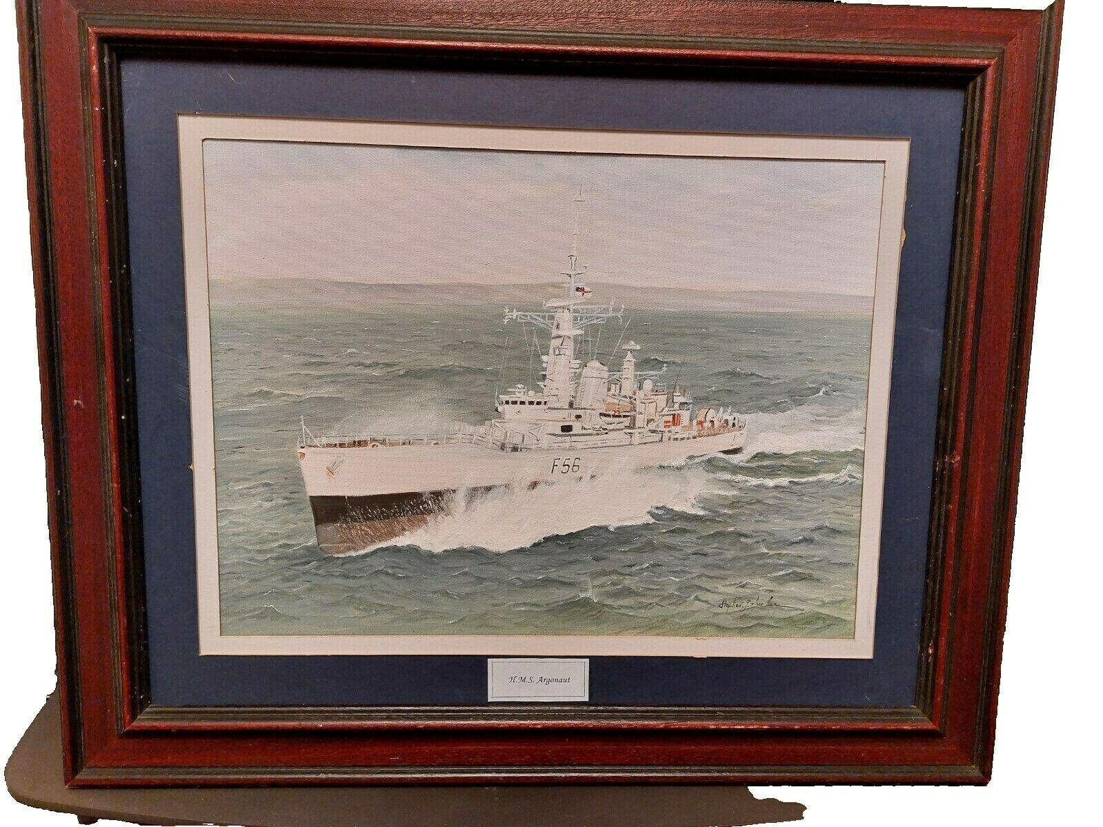Hms Argonaut Painting In Oils, 1990s photo for sale
