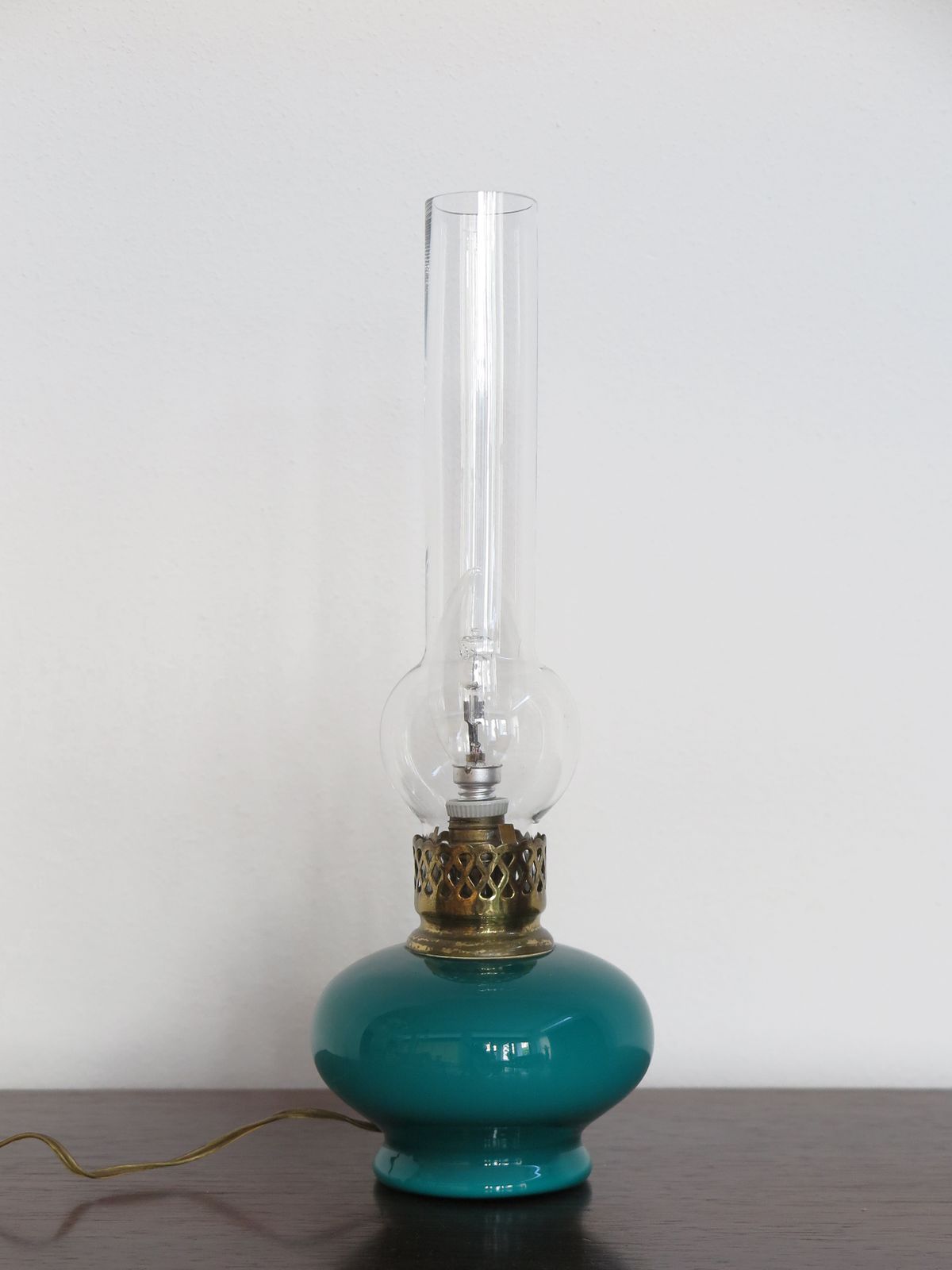 Venini Murano Midcentury Italian Brass Glass Table Lamp 1950s photo buy