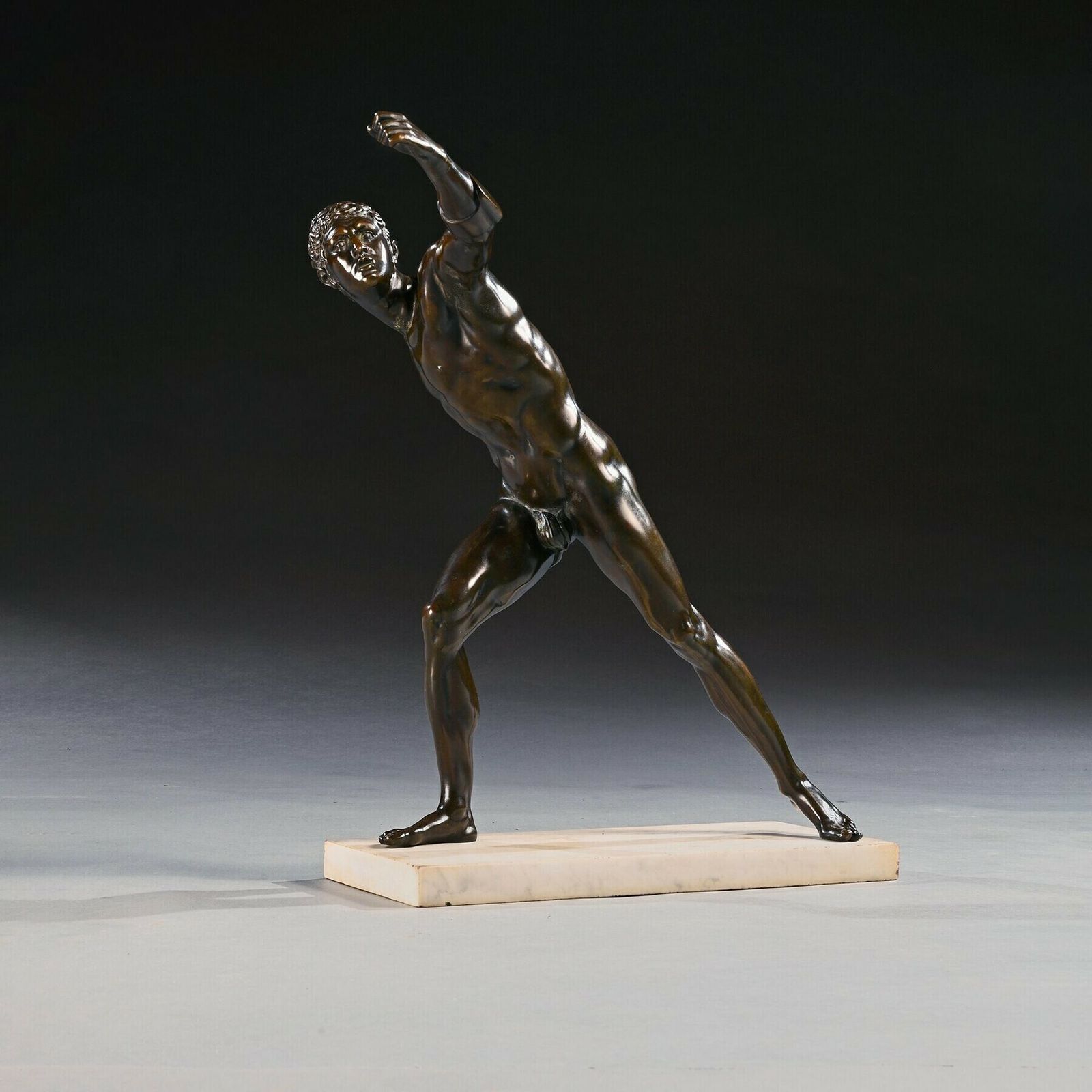 19th Century French Borghese Gladiator Bronze Of Large Scale