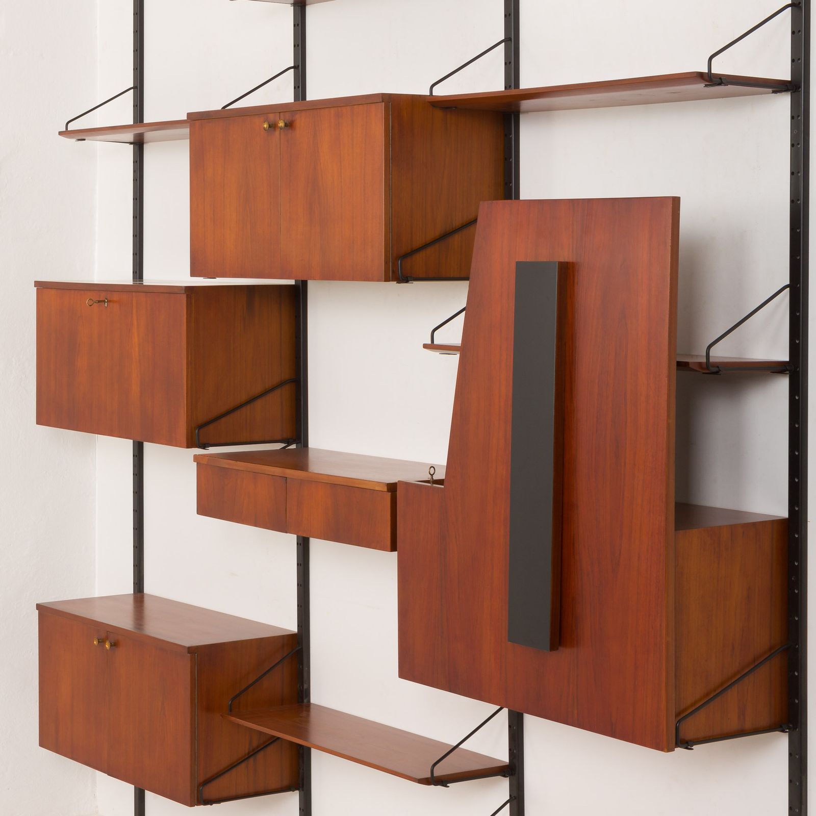 photo furniture Italian Mid Century Modern Extra Large Wall Unit With Hidden Desk, 1960s