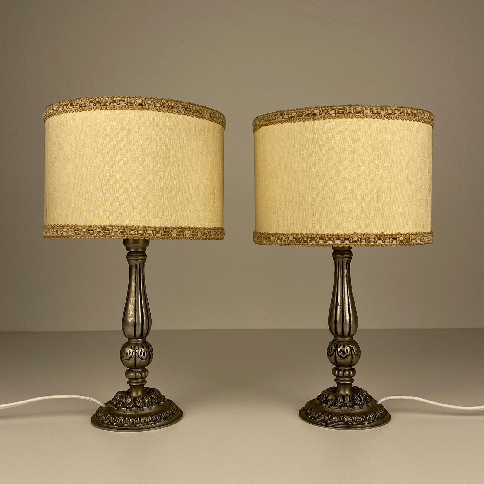 Vintage Metal Table Lamp, Italy 1960s, Set Of 2 photo vinterior