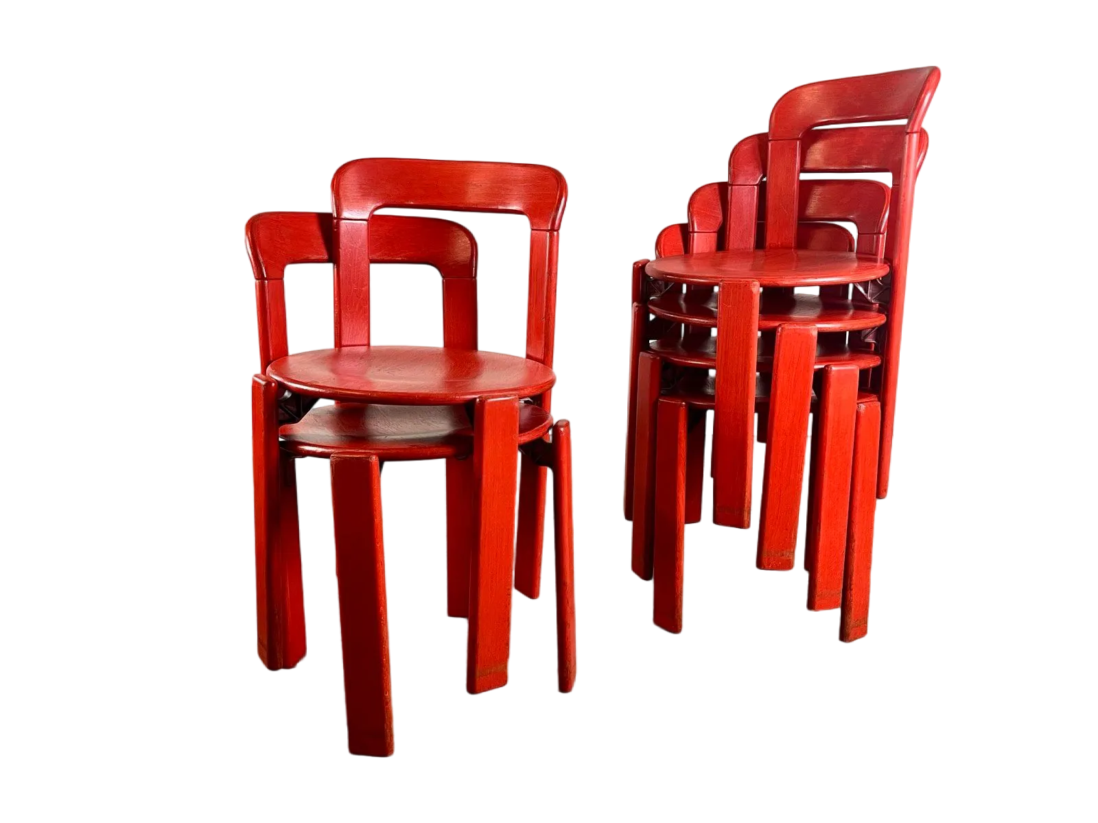 Set Of 6 Vintage Chairs Glassed Bruno Rey Kusch & Co 1970s Design