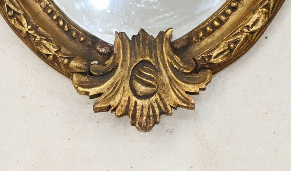 Art Nouveau Gilt Mirror French Oval Carved photo furniture
