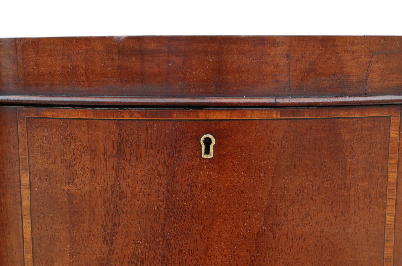 photo furniture Antique Georgian Revival Pair Of Inlaid Mahogany Cellarettes   Cupboards Cabinets