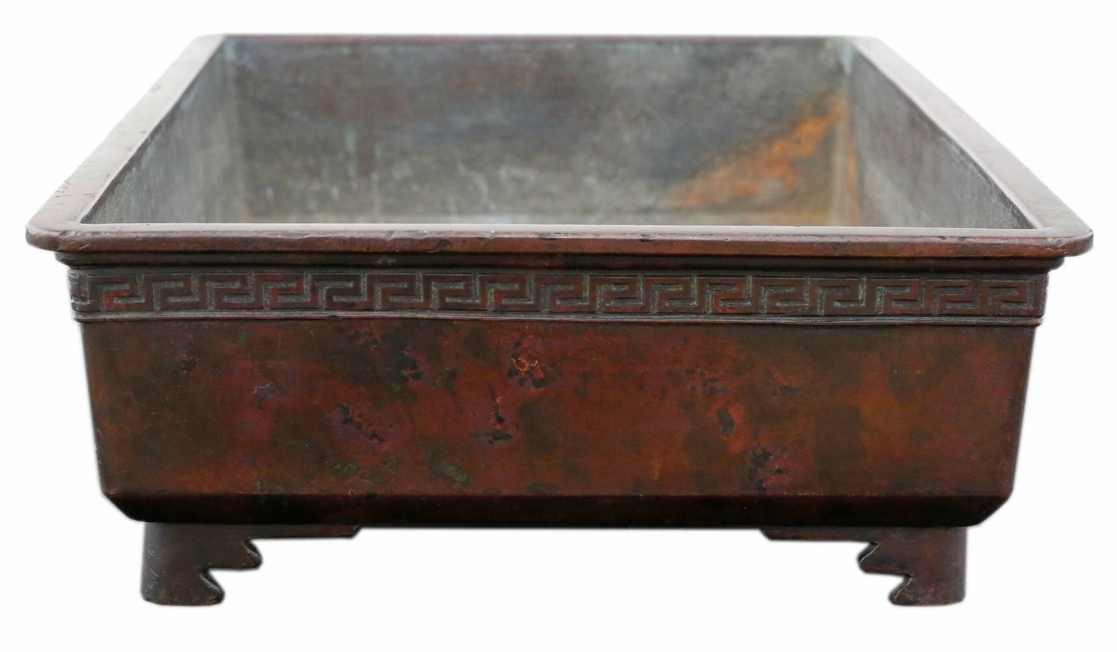 Antique Late Edo C1850 Japanese Bronze Suiban Ikebana Bowl Planter Jardinière   Large Fine Quality photo for sale