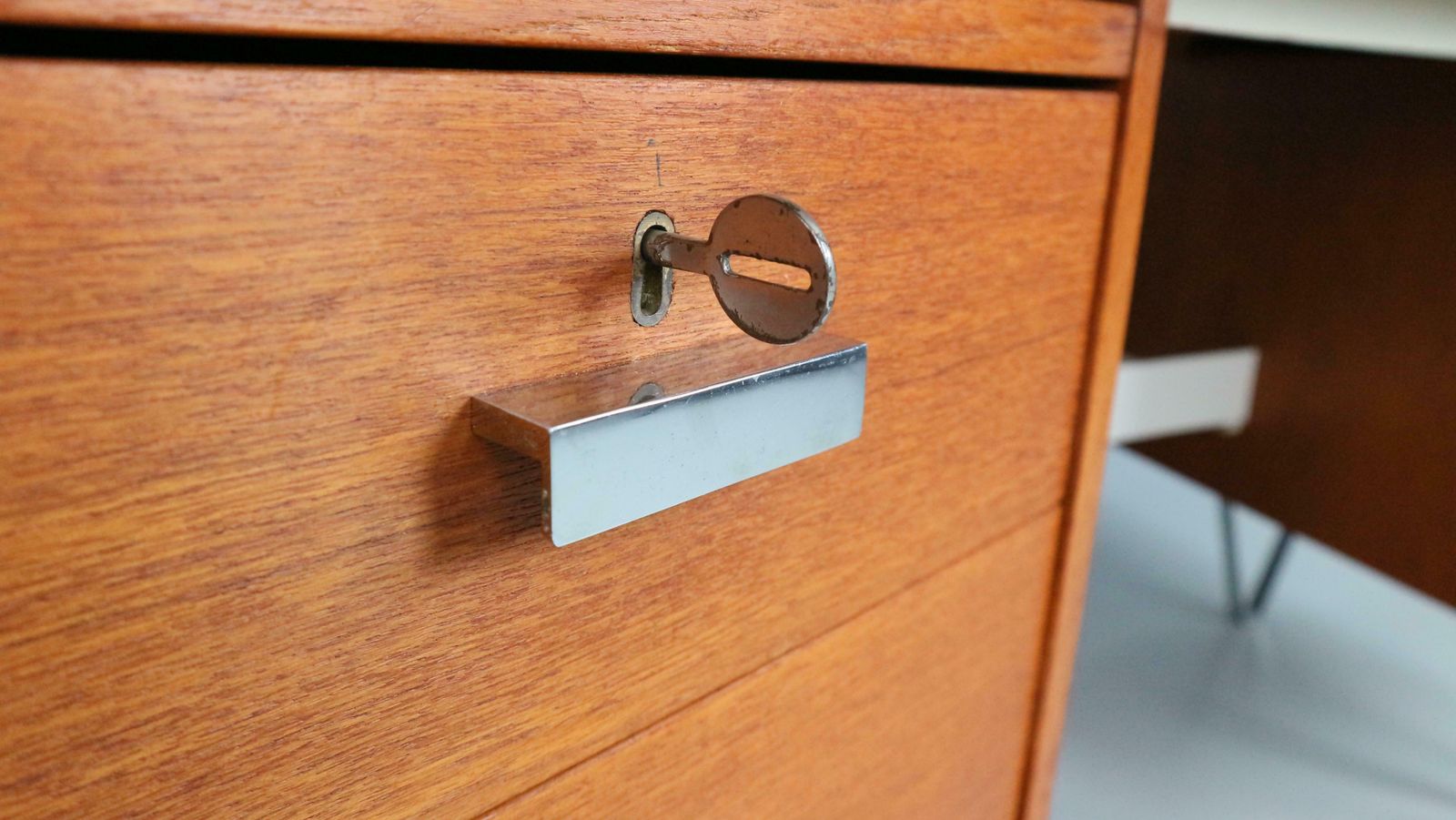 Cees Braakman Boomerang Desk With Triangle Legs For Pastoe, Dutch Design, 1950s photo buy