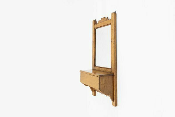 French Wooden Shaving Cabinet With Mirror, 1890s photo for sale