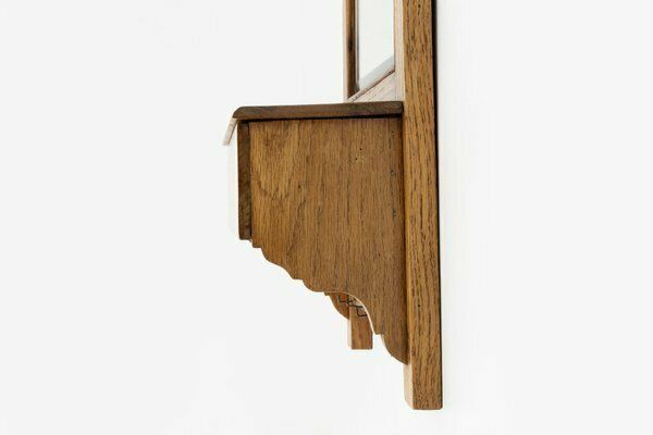Furniture French Wooden Shaving Cabinet With Mirror, 1890s photo