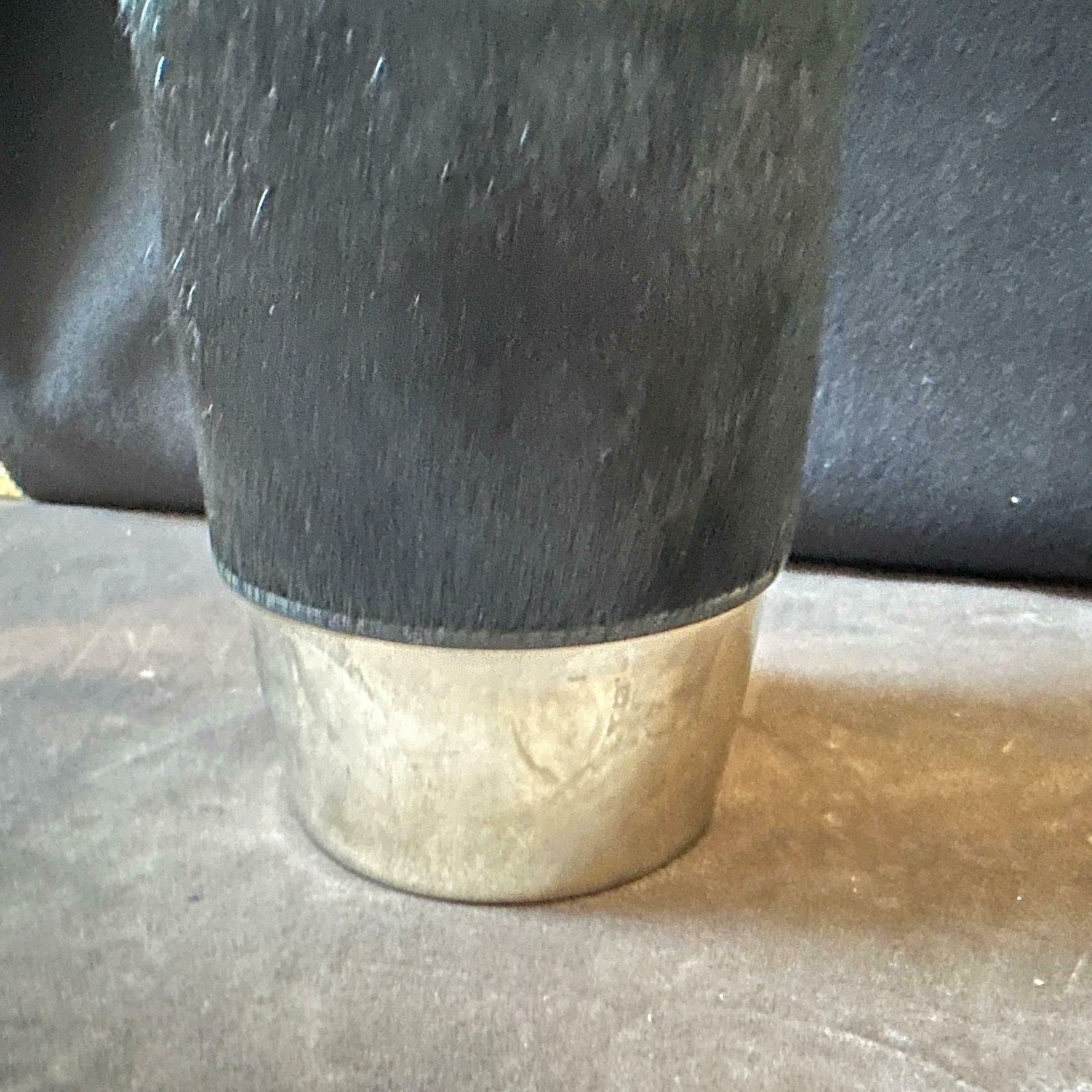 photo furniture 1980s Modernist Black Cavallino And Silver Plated Italian Thermos Carafe