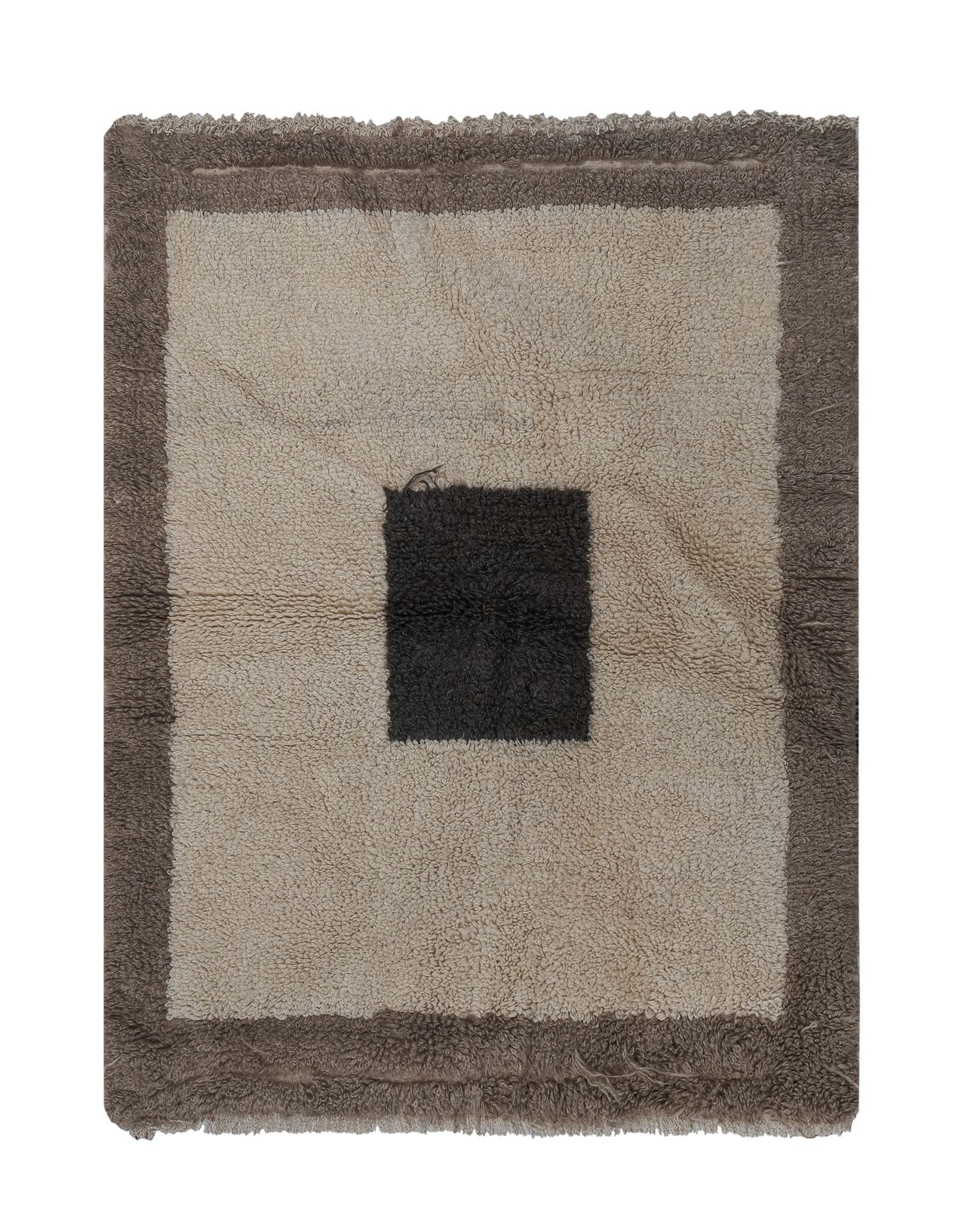 Vintage Angora Wool Turkish Shaggy Rug 3'3'' X 4'5''