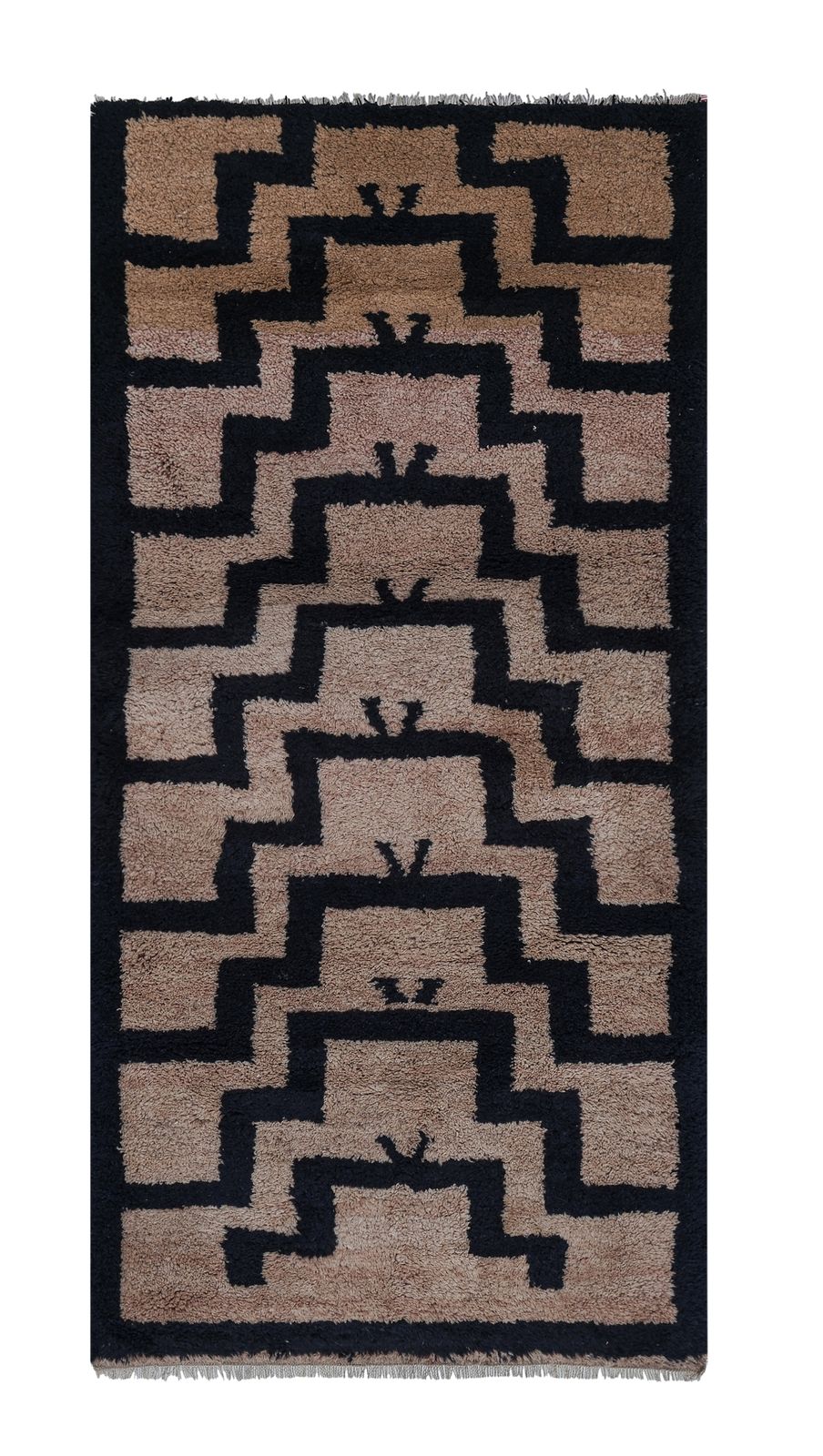 1960s Vintage Organic Wool Turkish Tulu Rug 3'1'' X 6'2''