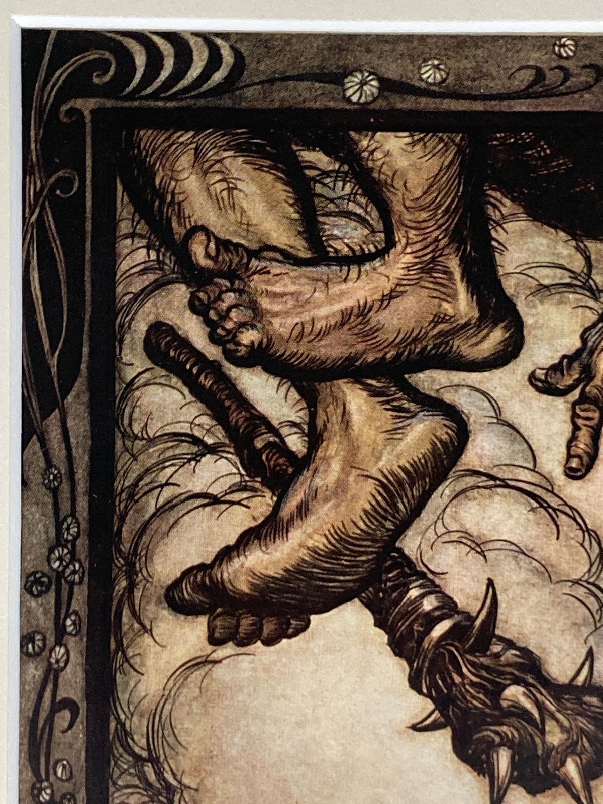Antique 1913 Arthur Rackham Print   Jack And The Beanstalk   Vintage Fairy Tale Illustration   Rare Collectible Art photo for sale