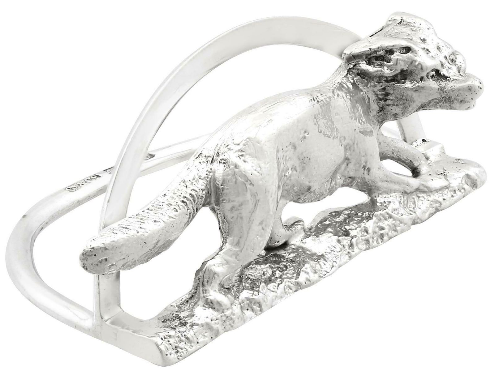 Antique Sterling Silver Fox Card / Menu Holders photo Home Decor