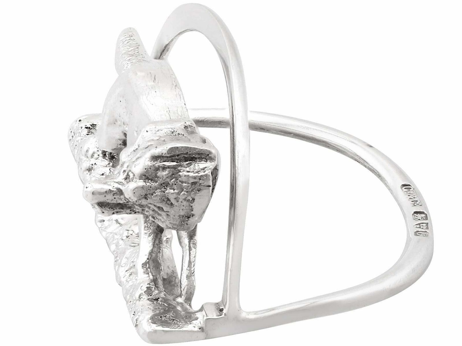 Antique Sterling Silver Fox Card / Menu Holders photo 1395.0