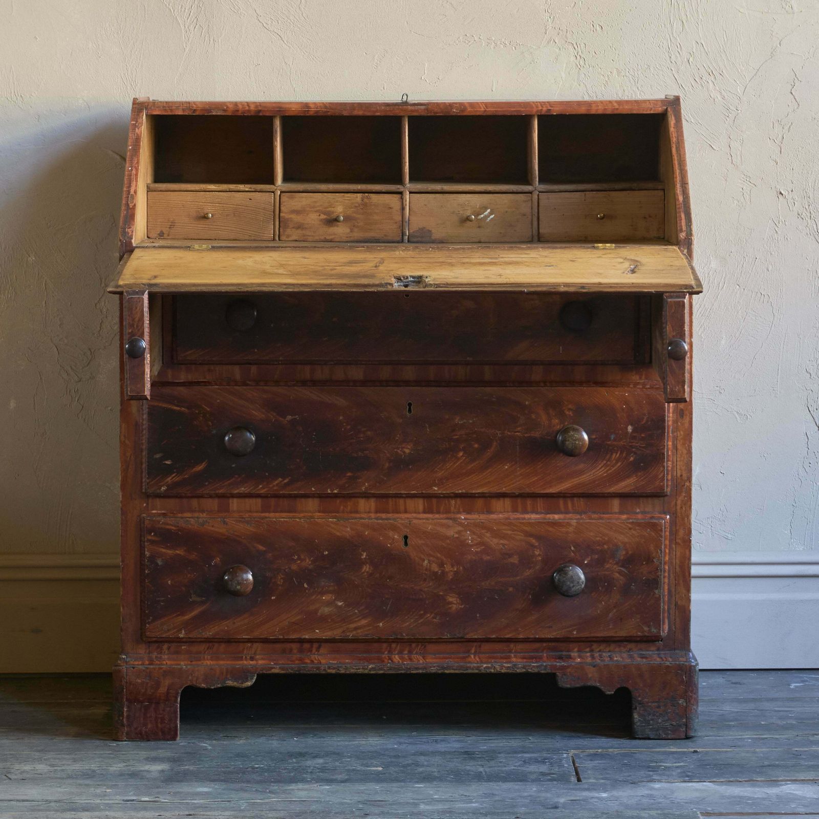 Faux Mahogany Bureau, 1800s, Antique photo for sale