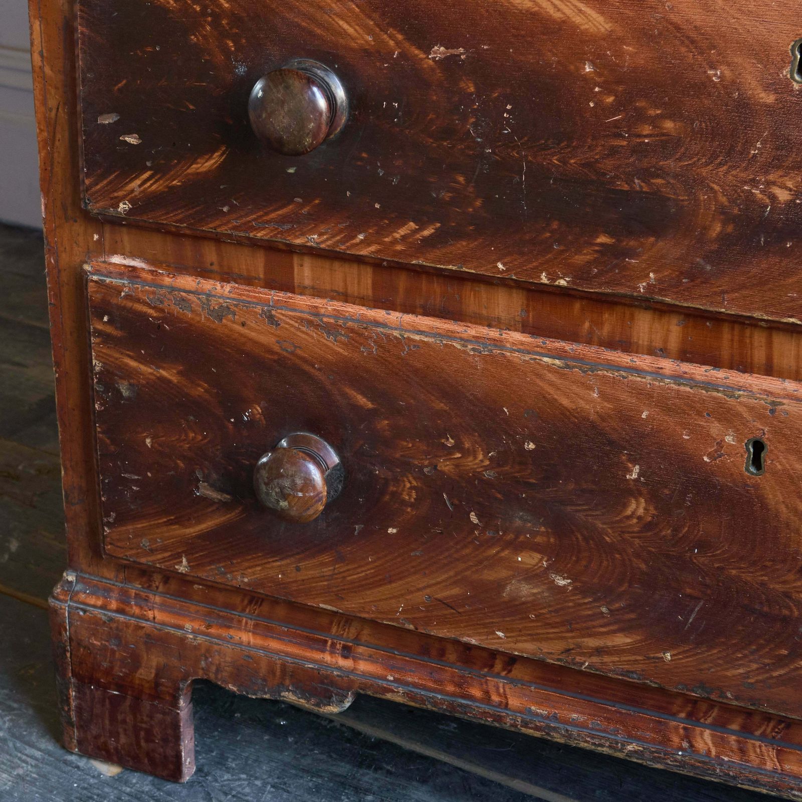 915.0 Faux Mahogany Bureau, 1800s, Antique photo