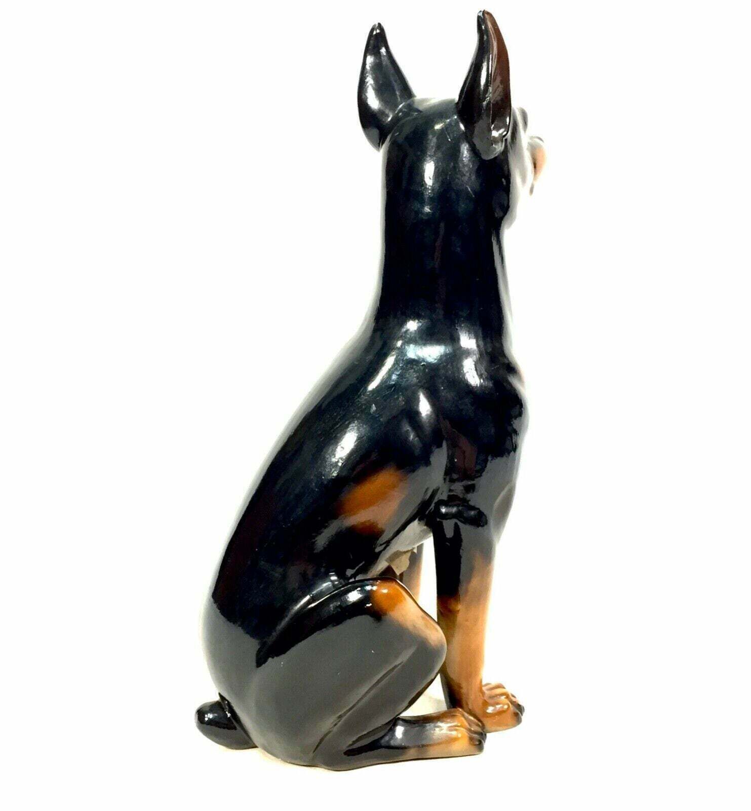 Vintage Mid Century Tabletop Ceramic Doberman Dog Statue / Sculpture / Antique photo buy