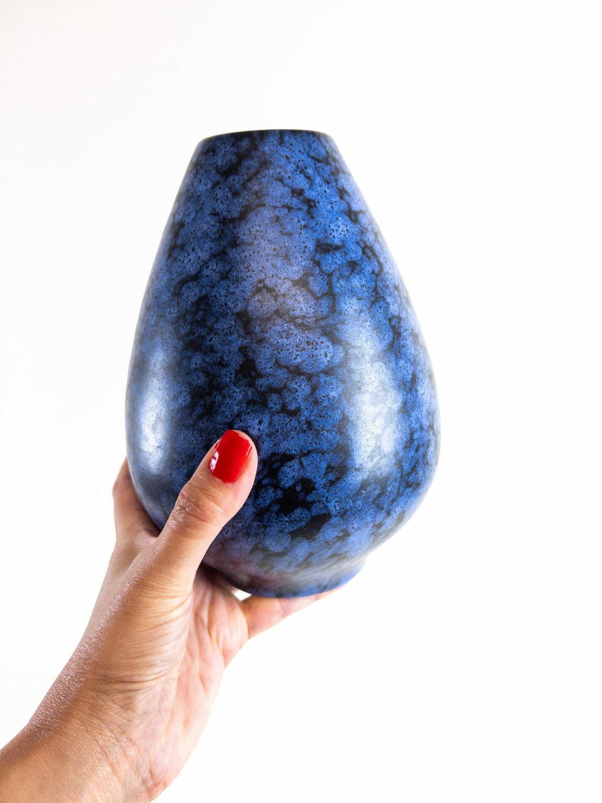 Simon Peter Gerz Ceramic Vase   Blue Black West German Pottery   Rare Sp Gerz Vase Form 1004/18 photo furniture