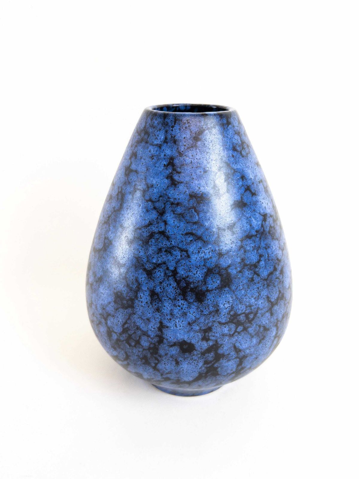 Simon Peter Gerz Ceramic Vase   Blue Black West German Pottery   Rare Sp Gerz Vase Form 1004/18 photo for sale